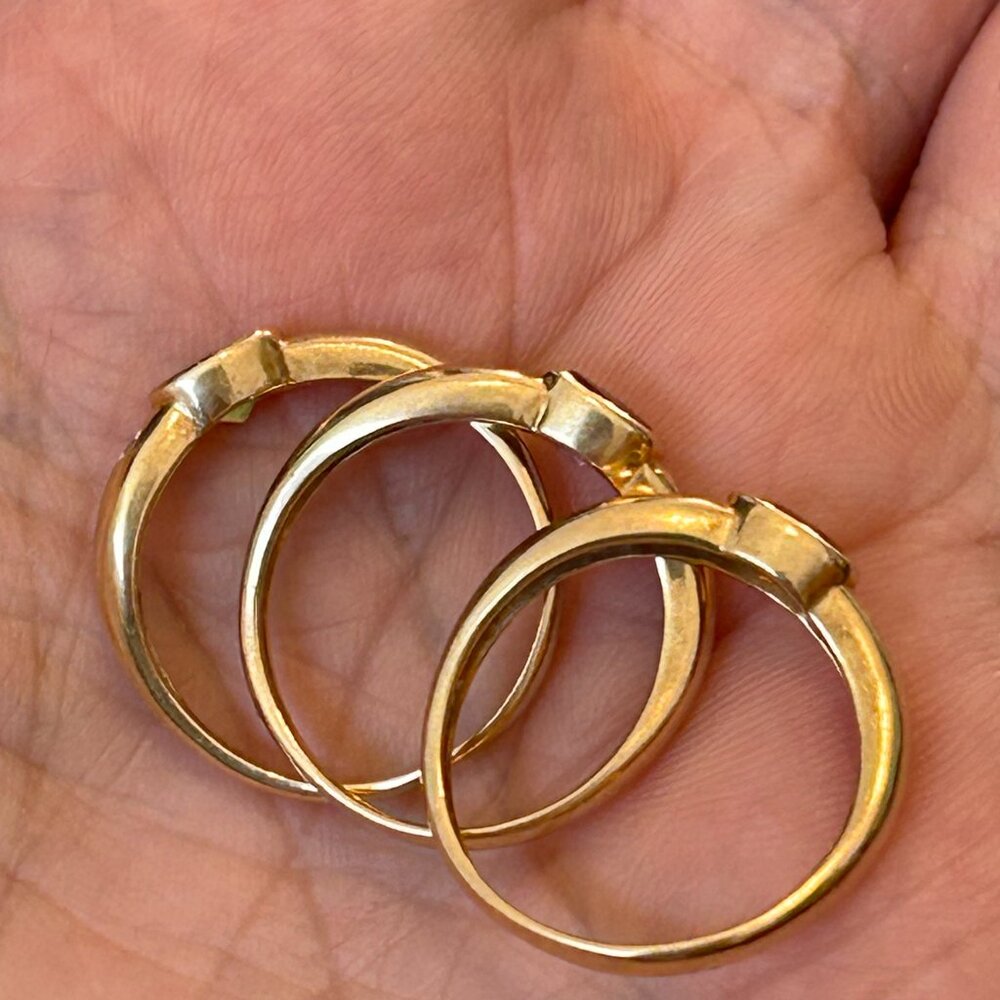 Vintage 14k Gold Stack Rings with Gemstones - Picture 4 of 10